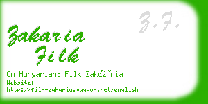 zakaria filk business card